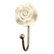 Cream Rose Flower Ceramic Wall Hook 